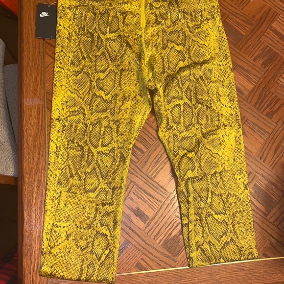 nike python leggings yellow